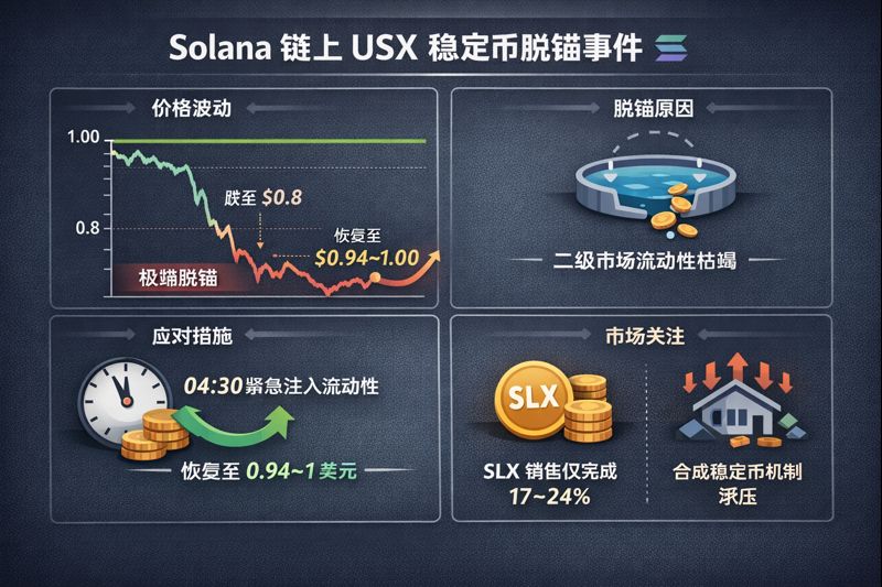 Solana 链上 USX 稳定币经历剧烈脱锚风波，流动性危机引发市场对合成稳定币机制的再审视 - CPBox加密资讯